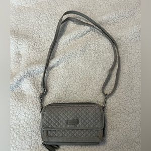 Vera Bradley gray crossbody wallet